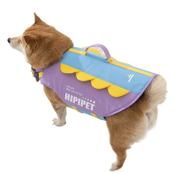 Cross-border summer dog life jackets, super buoyancy jackets, pet supplies, large dog swimming life jackets