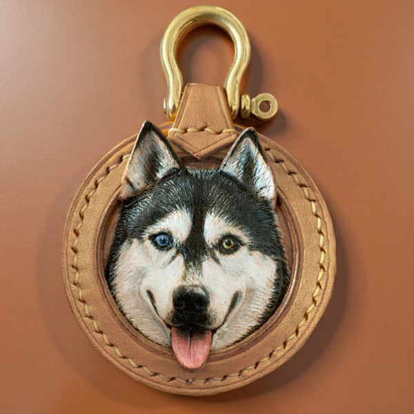 "Forever Paws" Handcrafted Leather Pet Keepsake – Custom 3D Carved Keychain & Bag Charm