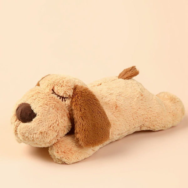 Brown puppy with heartbeat（Pet toy soothing doll simulates heartbeat）